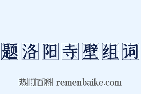 题洛阳寺壁组词是什么意思的图片